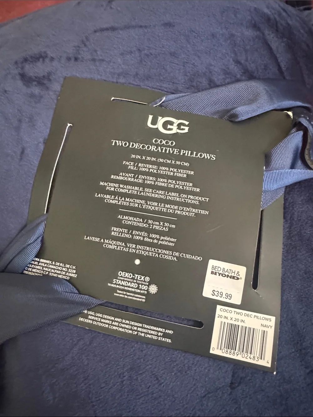 Navy Blue Ugg throw pillows